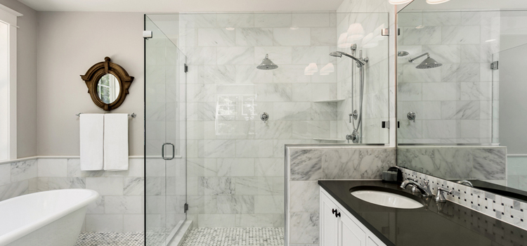 bathroom shower door installation in Stanford